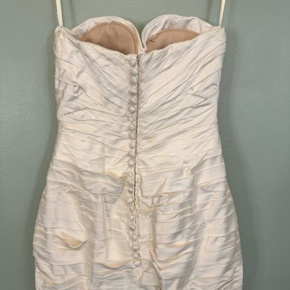 Angelina Faccenda Bridal Wedding Gown Size 6 Mermaid Rosette Sweetheart Ivory - Picture 5 of 16